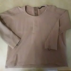 Zara pale peach color top with zipper in back